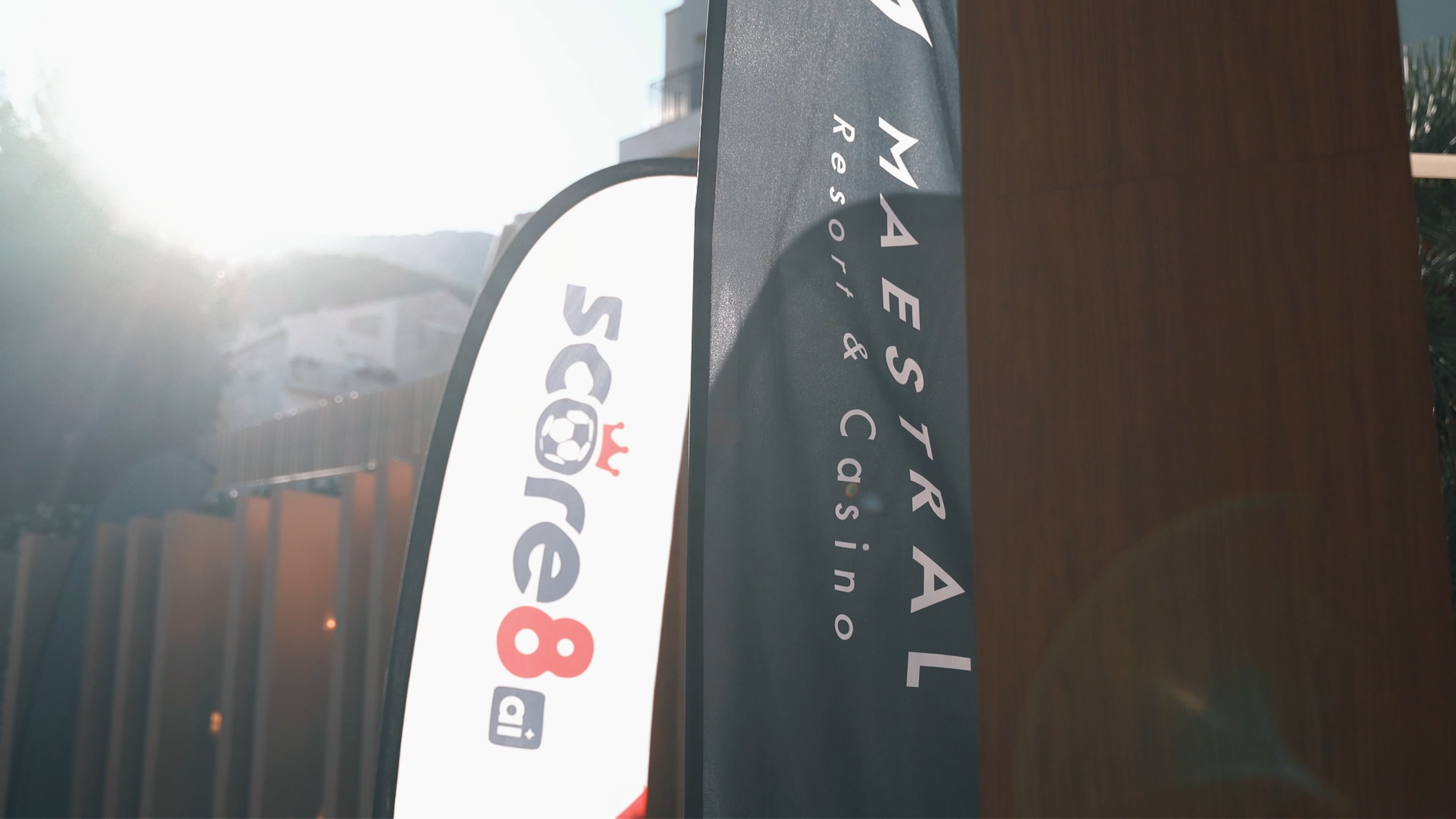 Score8 signage outside the Montenegro event venue